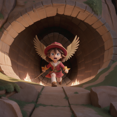 Image For Post Anime, phoenix, maze, cave, hat, hero, HD, 4K, AI Generated Art