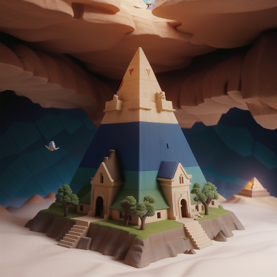 Image For Post Anime, pyramid, cave, bird, rainbow, forest, HD, 4K, AI Generated Art