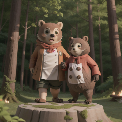 Image For Post Anime, submarine, forest, bear, chef, owl, HD, 4K, AI Generated Art