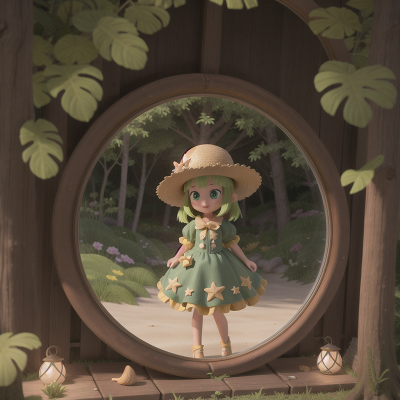 Image For Post Anime, swamp, stars, beach, hat, enchanted mirror, HD, 4K, AI Generated Art