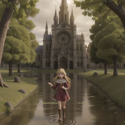 Image For Post Anime, cathedral, bravery, swamp, villain, princess, HD, 4K, AI Generated Art