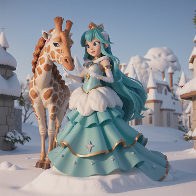 Image For Post Anime, crystal, mermaid, giraffe, knight, snow, HD, 4K, AI Generated Art