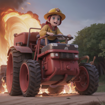 Image For Post Anime, tractor, firefighter, witch, queen, dwarf, HD, 4K, AI Generated Art