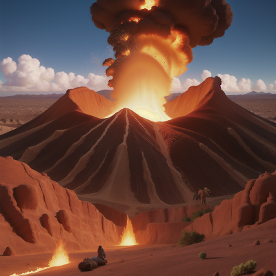 Image For Post Anime, desert, volcanic eruption, jungle, fighting, crying, HD, 4K, AI Generated Art