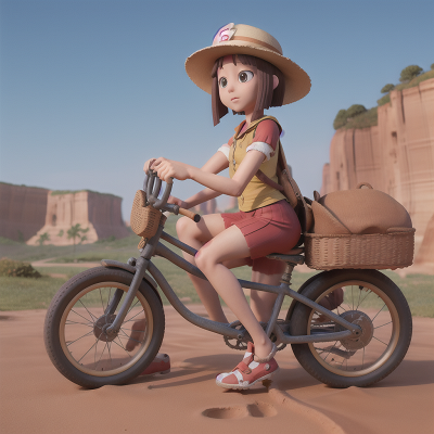 Image For Post Anime, sphinx, bicycle, drought, map, hat, HD, 4K, AI Generated Art