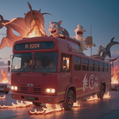 Image For Post Anime, shark, fire, bus, elephant, queen, HD, 4K, AI Generated Art
