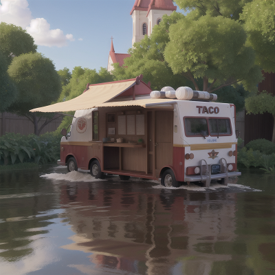 Image For Post Anime, cathedral, samurai, flood, teleportation device, taco truck, HD, 4K, AI Generated Art