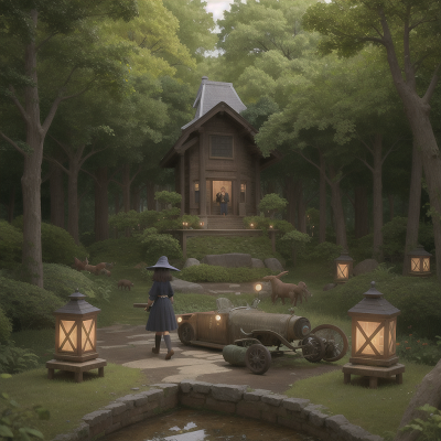 Image For Post Anime, museum, forest, failure, storm, witch, HD, 4K, AI Generated Art