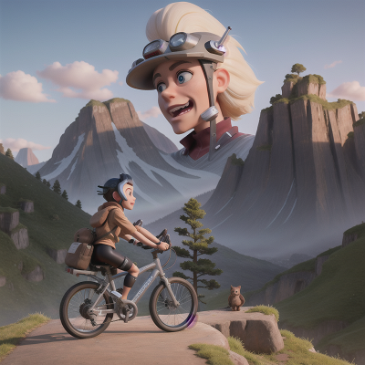 Image For Post Anime, troll, bicycle, cyborg, ghost, mountains, HD, 4K, AI Generated Art