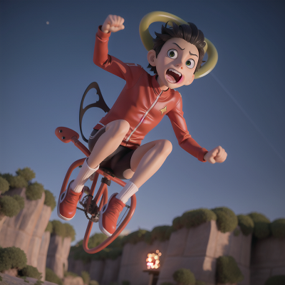 Image For Post Anime, king, bicycle, alien, jumping, demon, HD, 4K, AI Generated Art