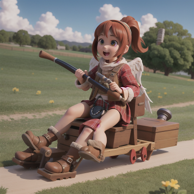 Image For Post Anime, sled, bagpipes, angel, drought, farm, HD, 4K, AI Generated Art