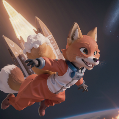 Image For Post Anime, jumping, failure, fox, space shuttle, volcano, HD, 4K, AI Generated Art