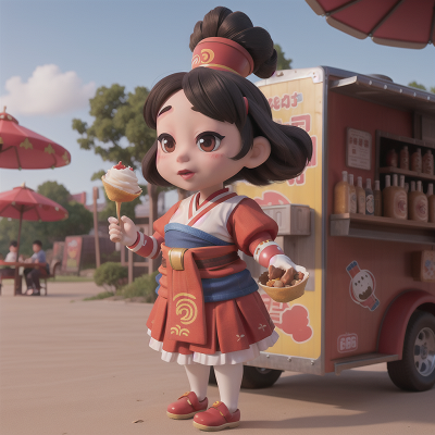 Image For Post Anime, artificial intelligence, dwarf, taco truck, geisha, circus, HD, 4K, AI Generated Art