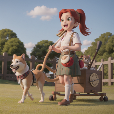 Image For Post Anime, zookeeper, park, sled, bagpipes, joy, HD, 4K, AI Generated Art