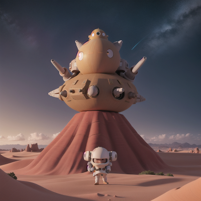 Image For Post Anime, spaceship, ogre, space, desert, king, HD, 4K, AI Generated Art