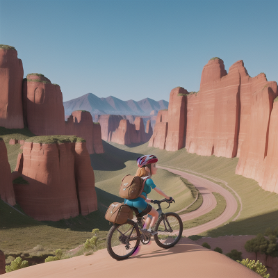 Image For Post Anime, mountains, bicycle, troll, princess, desert, HD, 4K, AI Generated Art