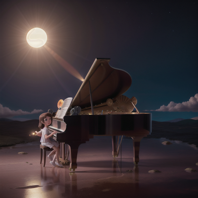 Image For Post Anime, celebrating, drought, failure, piano, solar eclipse, HD, 4K, AI Generated Art