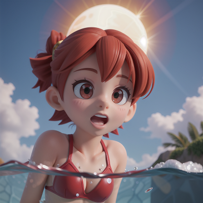 Image For Post Anime, swimming, joy, solar eclipse, crystal, earthquake, HD, 4K, AI Generated Art