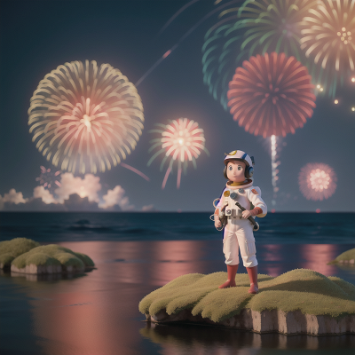 Image For Post Anime, ocean, astronaut, fireworks, police officer, swamp, HD, 4K, AI Generated Art