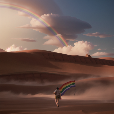 Image For Post Anime, sandstorm, betrayal, rainbow, tiger, coffee shop, HD, 4K, AI Generated Art