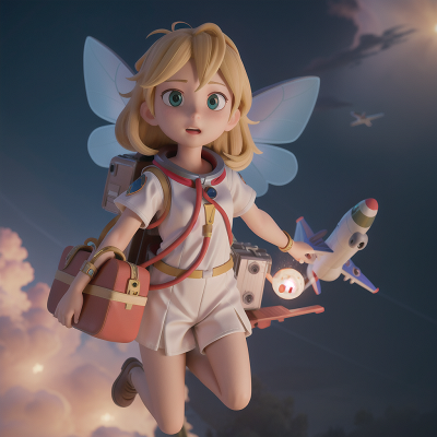 Image For Post Anime, thunder, fairy, airplane, cursed amulet, astronaut, HD, 4K, AI Generated Art