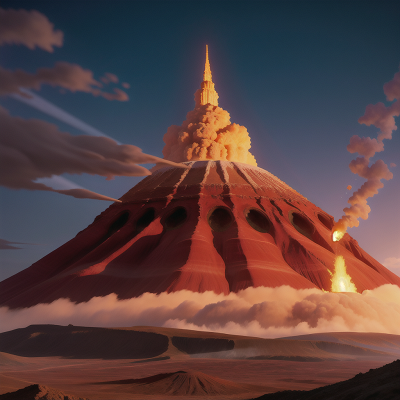 Image For Post Anime, cathedral, hail, volcano, alien planet, drought, HD, 4K, AI Generated Art