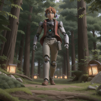 Image For Post Anime, robot, detective, betrayal, forest, turtle, HD, 4K, AI Generated Art