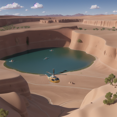 Image For Post Anime, map, helicopter, desert oasis, avalanche, sled, HD, 4K, AI Generated Art