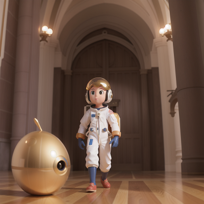 Image For Post Anime, astronaut, cathedral, camera, boat, golden egg, HD, 4K, AI Generated Art