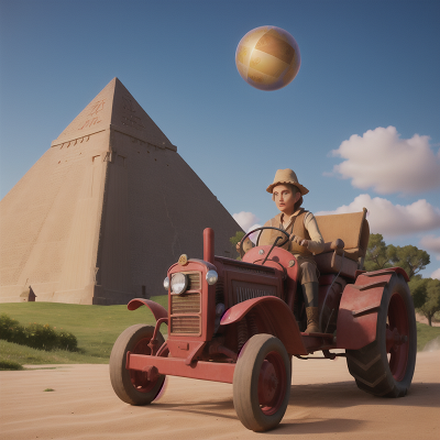 Image For Post Anime, pyramid, medieval castle, tractor, crystal ball, drought, HD, 4K, AI Generated Art