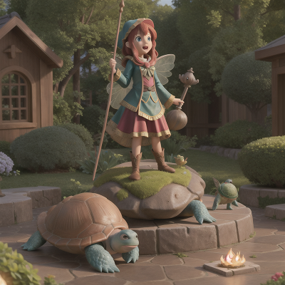 Image For Post Anime, wizard, map, turtle, fairy, fountain, HD, 4K, AI Generated Art