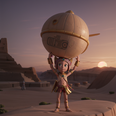 Image For Post Anime, sunset, alien planet, pharaoh, ancient scroll, circus, HD, 4K, AI Generated Art