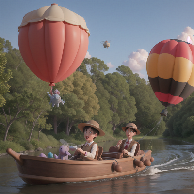 Image For Post Anime, river, haunted mansion, helicopter, elephant, balloon, HD, 4K, AI Generated Art