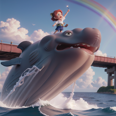 Image For Post Anime, whale, hero, bridge, rainbow, elephant, HD, 4K, AI Generated Art