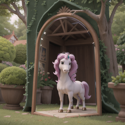 Image For Post Anime, enchanted mirror, unicorn, garden, drought, museum, HD, 4K, AI Generated Art