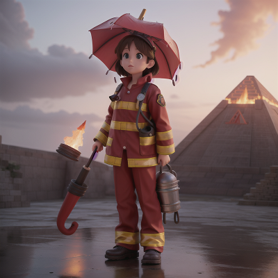 Image For Post Anime, firefighter, teacher, angel, umbrella, pyramid, HD, 4K, AI Generated Art