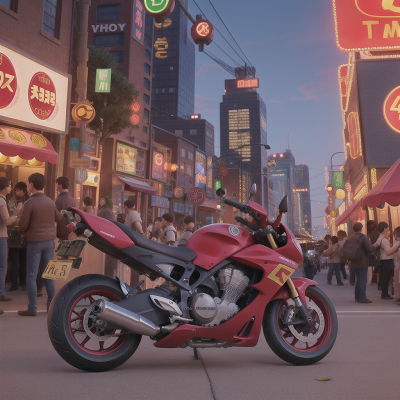 Image For Post Anime, motorcycle, bus, circus, fighting, futuristic metropolis, HD, 4K, AI Generated Art