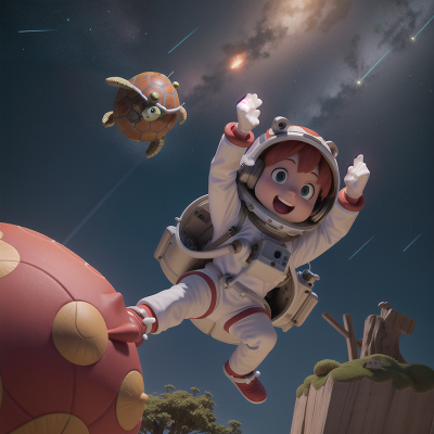 Image For Post Anime, turtle, astronaut, meteor shower, king, circus, HD, 4K, AI Generated Art