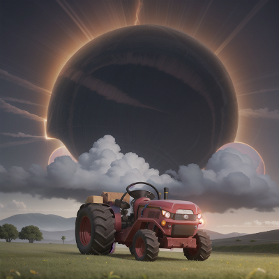 Image For Post Anime, thunder, fog, solar eclipse, tractor, crystal, HD, 4K, AI Generated Art