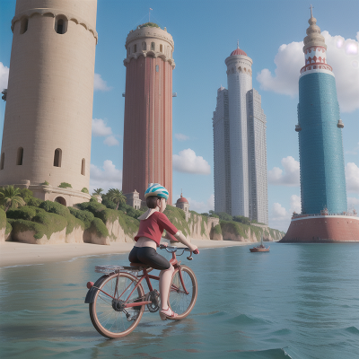 Image For Post Anime, ocean, circus, ancient scroll, skyscraper, bicycle, HD, 4K, AI Generated Art