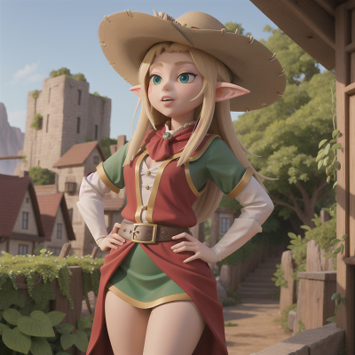 Image For Post Anime, elf, queen, jungle, wild west town, city, HD, 4K, AI Generated Art