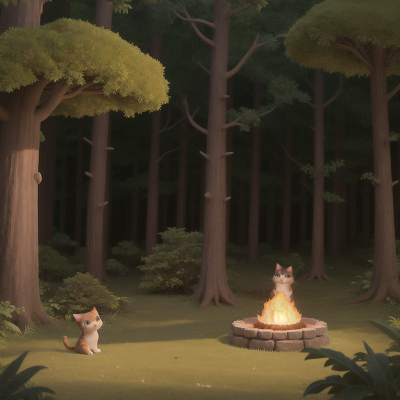 Image For Post Anime, teleportation device, hat, cat, forest, volcano, HD, 4K, AI Generated Art