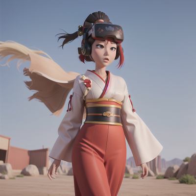 Image For Post Anime, geisha, wind, drought, cowboys, virtual reality, HD, 4K, AI Generated Art