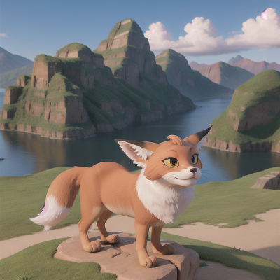 Image For Post Anime, city, sphinx, fox, map, mountains, HD, 4K, AI Generated Art