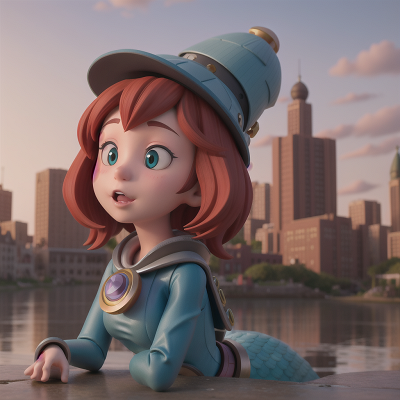 Image For Post Anime, dog, robot, city, wizard's hat, mermaid, HD, 4K, AI Generated Art