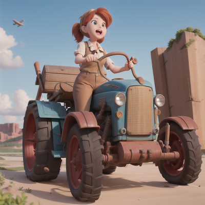 Image For Post Anime, teacher, joy, flying, tractor, archaeologist, HD, 4K, AI Generated Art
