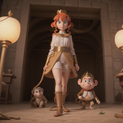 Image For Post Anime, lamp, archaeologist, queen, villain, monkey, HD, 4K, AI Generated Art