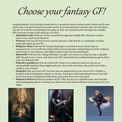 Image For Post Choose your Fantasy GF CYOA by SilverGM