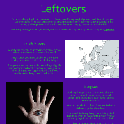 Image For Post Leftovers CYOA by SmilingCake