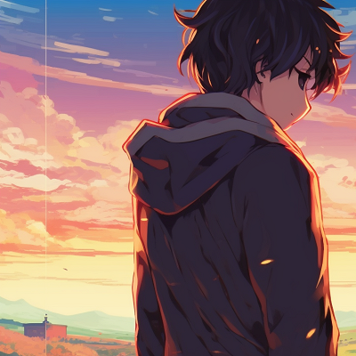 Image For Post | Two travelers, saturated colors and detailed landscapes, walking in the same direction. anime pfp matching with unique style pfp for discord. - [anime pfp matching, aesthetic matching pfp ideas](https://hero.page/pfp/anime-pfp-matching-aesthetic-matching-pfp-ideas)